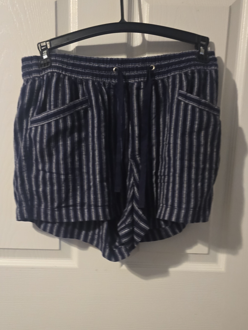 GAP Navy and Gray Striped Elastic Waist Shorts